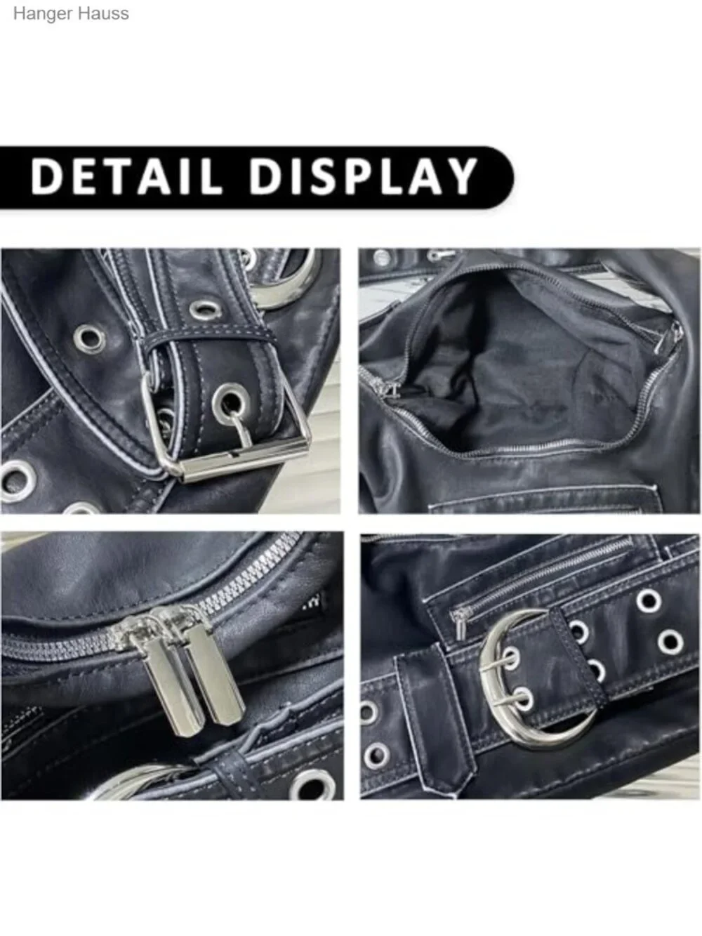 Vintage Faux Leather Hobo Shoulder Bag for Women, Large Capacity Tote with